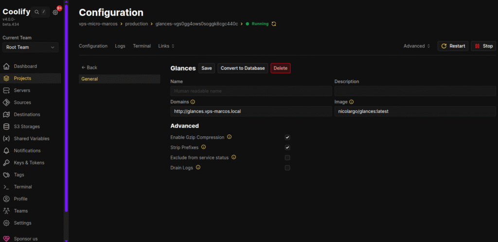 dominio-glances-1024x499 Como acessar os aplicativos do Coolify pelo navegador